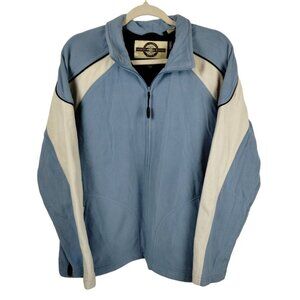 North End Ladies Medium Blue and White Secure Pockets Full Zip Fleece Jacket